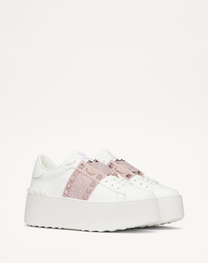 FLATFORM ROCKSTUD UNTITLED SNEAKER IN CALFSKIN WITH MICRO STUDS - Image 1